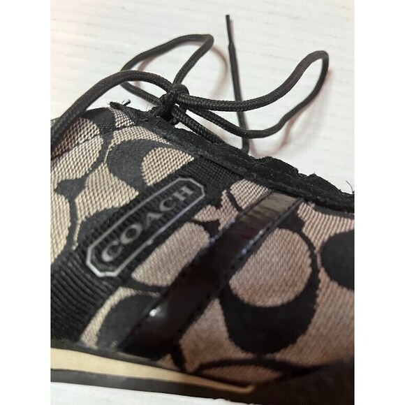 Coach Katelyn Signature Sneakers Black Suede Trim Q170 Women’s Size 8.5 M Shoes - Picture 4 of 10
